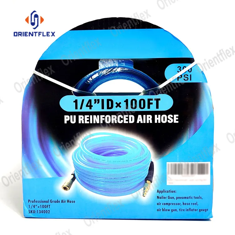 Flexible Black 3/8 Spiral Air Nylon Pu Flame Retardant Coil Spring Braided Hose Tube Size 5 Mm 16Mm Od 12Mm Id Air Hose 300 Psi