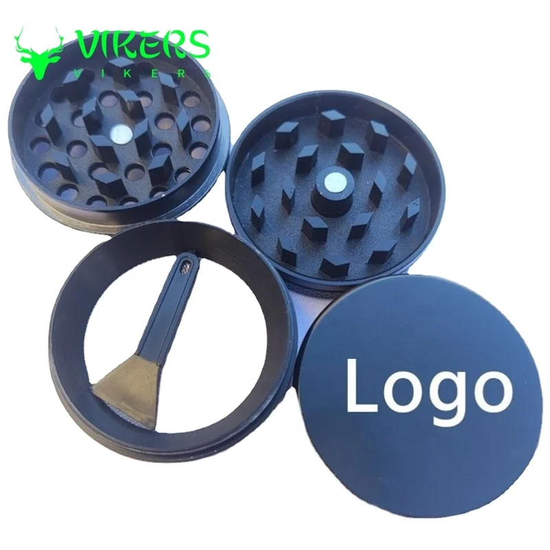 Hot 4 Part Cheap Zinc Alloy Custom Logo Durable Accessory VKS Tobacco Herb Grinder
