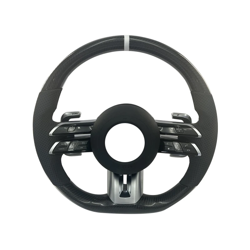 Carbon Fiber Steering Wheel For C63 E63 W213 G500 S63 S500 G55 S320 CLA45 LED Complete Steering Wheel