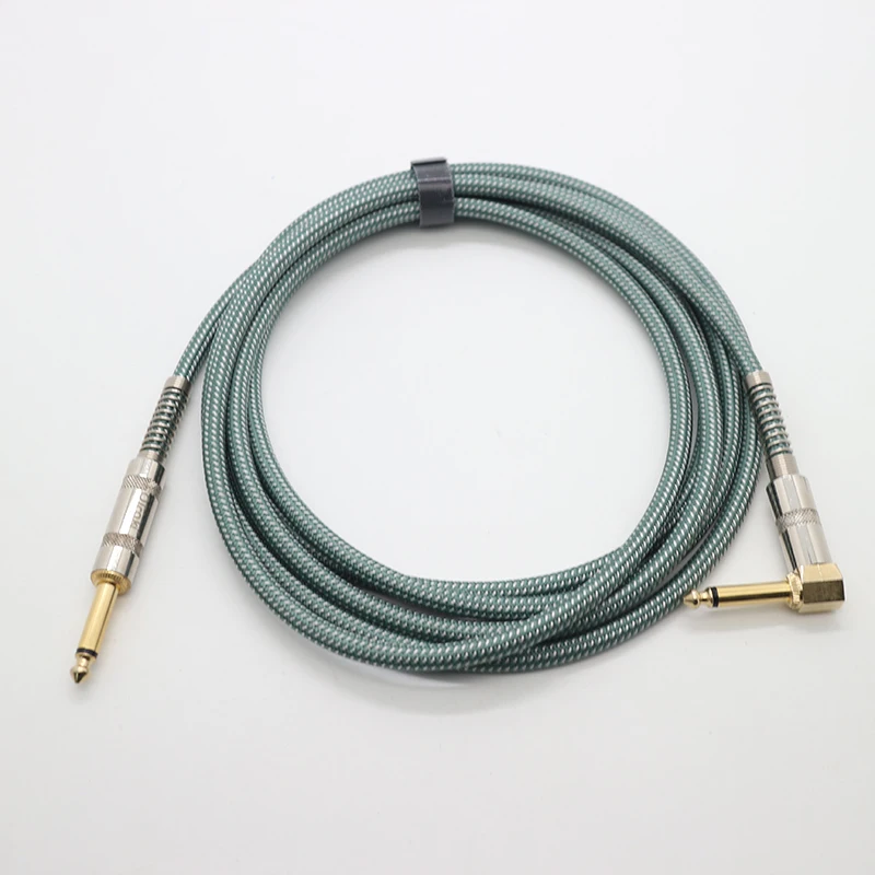 2024 Hot Sale 3M 6.35mm Full Gold Plating Multi-Colored Guitar Cable