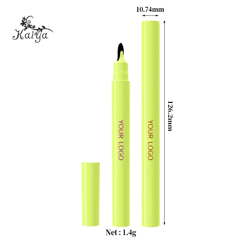 Private Label Makeup Flat Tip Colorful Eye Liner Pen Long Lasting Delineador De Ojos Waterproof Matte Colored Eyeliner Liquid