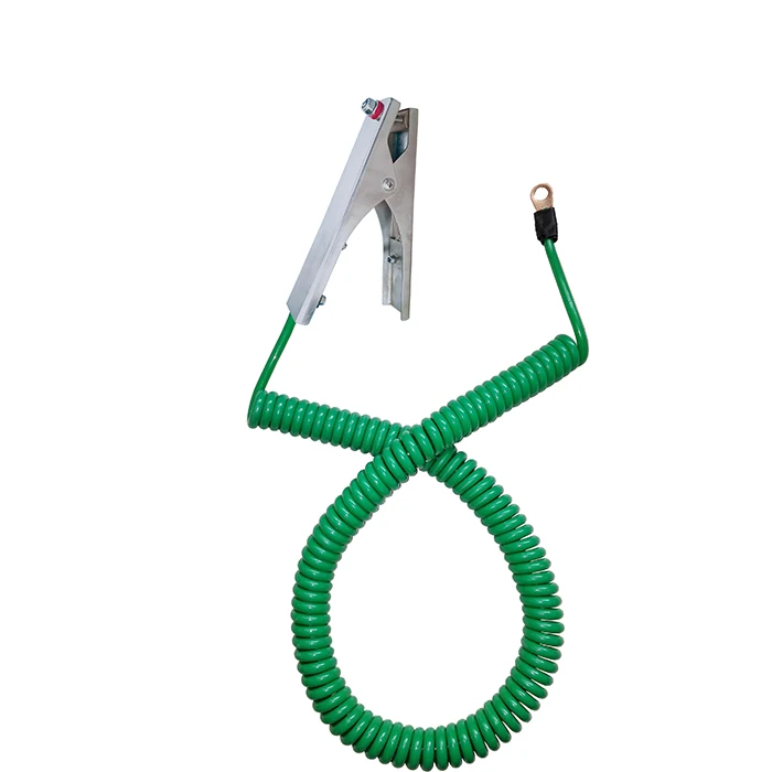 CE Approved Static/Anti-Static Bonding Grounding/Earthing stainless Steel Clamps Connected with 4m Green Cable