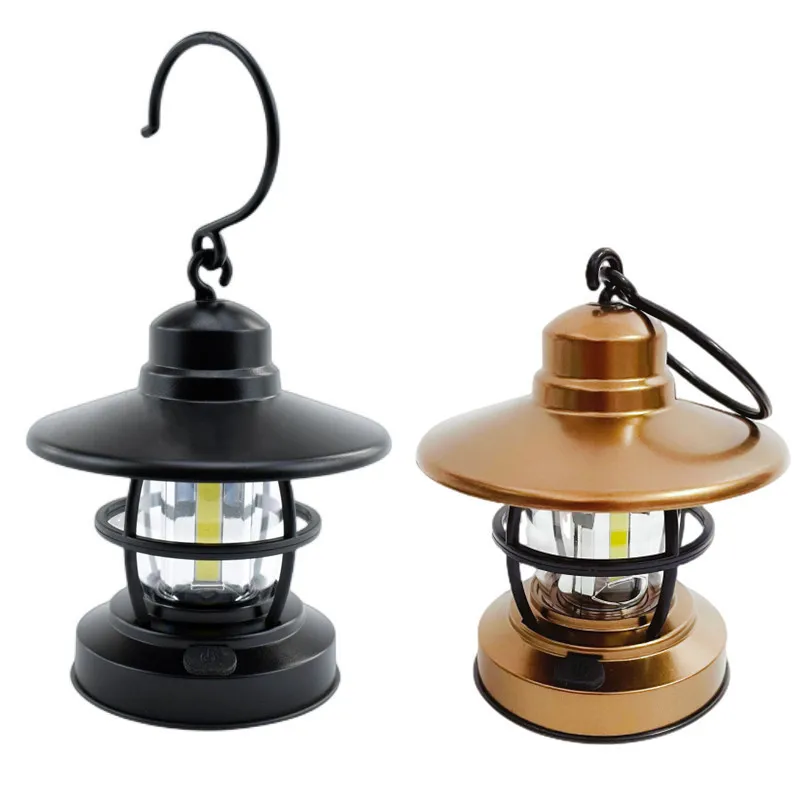 Goldmore4 Lightingpass Custom Garden Lamp High Quality Hanging Led Camping Lanterns Metal Handled Retro Waterproof COB Camping L