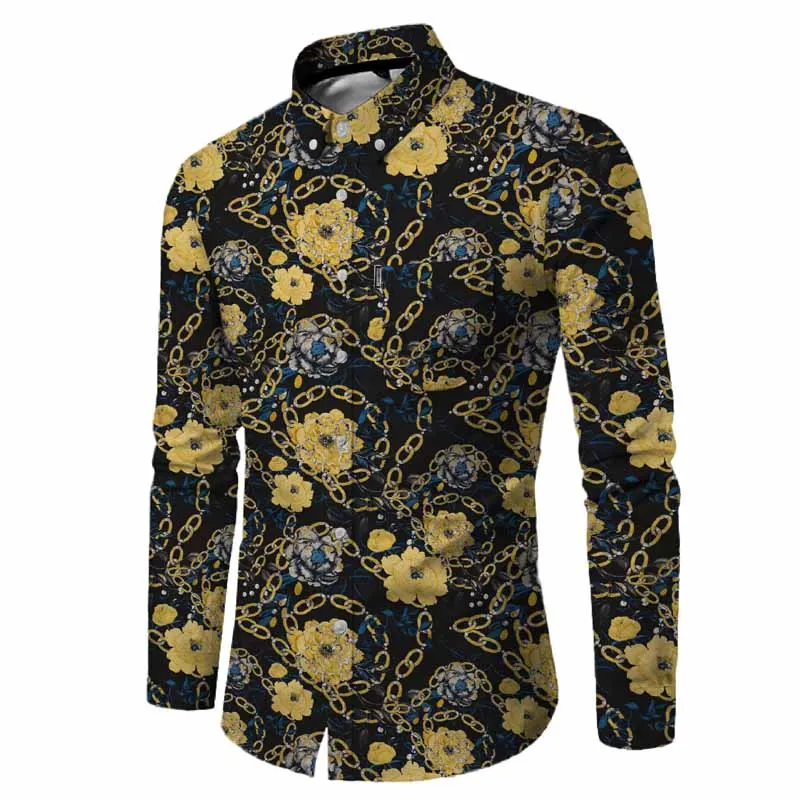 Stylish good quality men shirt casual long mens shirts with custom design print logo