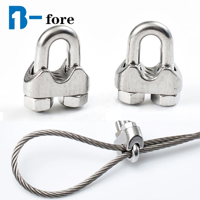 
304 Stainless Steel Wire Rope M4 U Bolt Clip Type m3 clamp for wire rope 