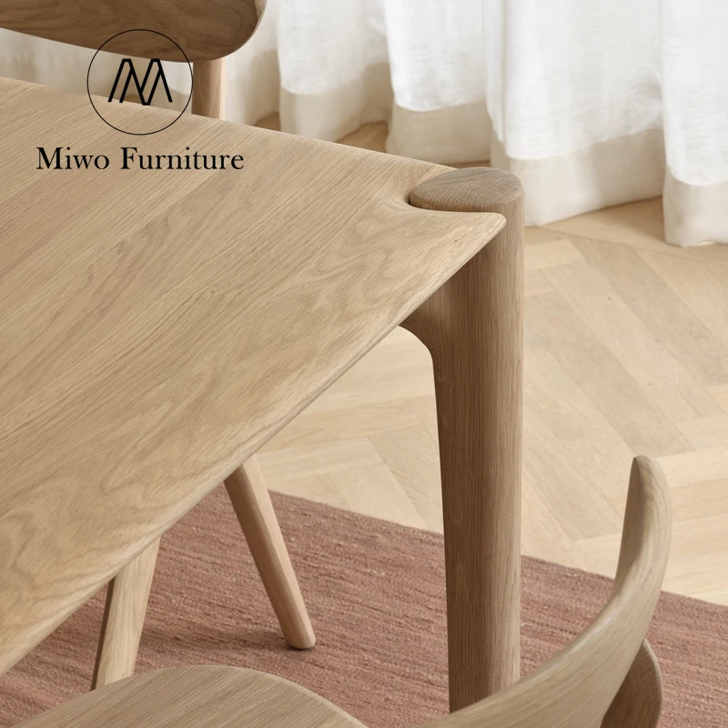 Luxury Modern Japanese stylist Oak Solid wood Classic 4 6 8 Seater Home Furniture rectangle Dining table and chair Wholesale