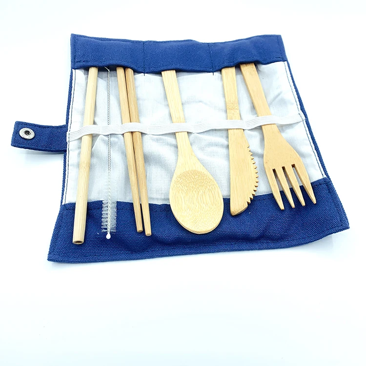 Wholesale  Bamboo Wood Knife Spoon Fork Cutlery utensil Set