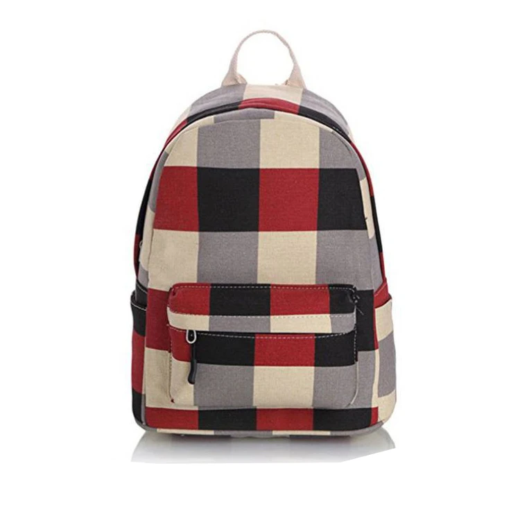 Korean Style Classic Checkered Best Sell Kid Teenage Backpack For School