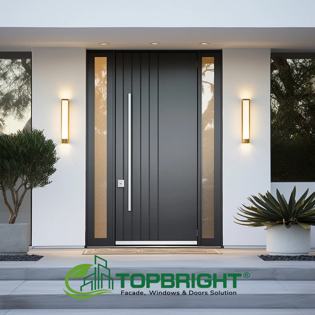 Hot Sale Custom Exterior Main Security Door Design Safety Metal Steel Front Entry Door