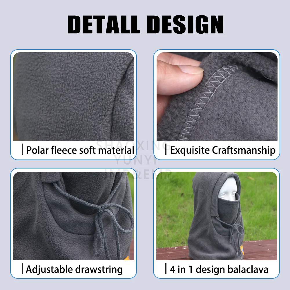 windproof thermal cold weather thick balaclava ski full face mask beanie uv protection sun hood lightweight  for men