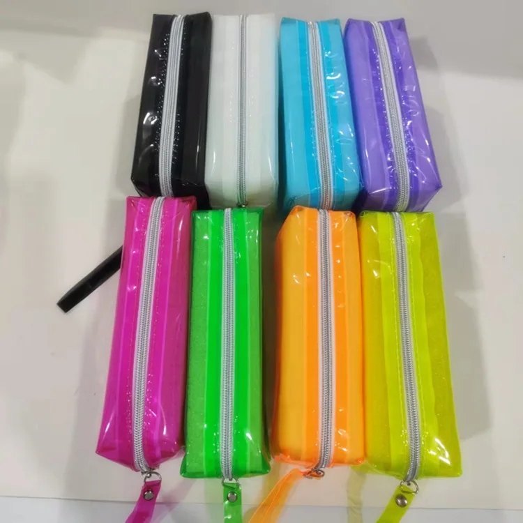 Custom Pencil Case Transparent Mesh Big Capacity Pencil Pouches Cosmetic Pouch Stationery Pen Bag With Zipper