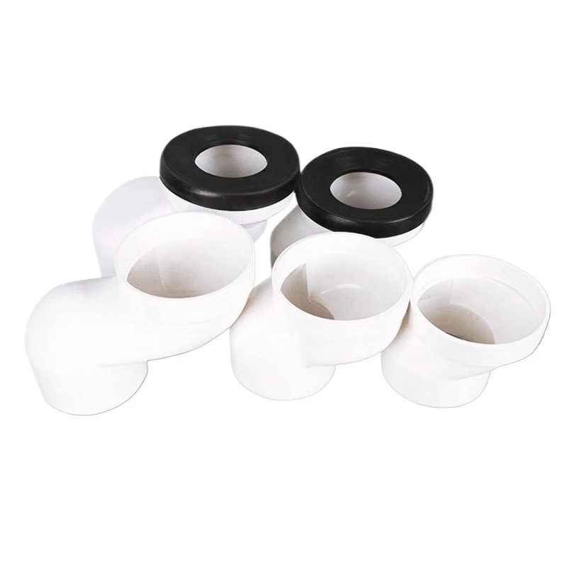 Bathroom Accessories Offset Toilet Flang With Rubber Ring Drain Pipe Fittings PVC Connector Tube Toilet Shifter Pipe