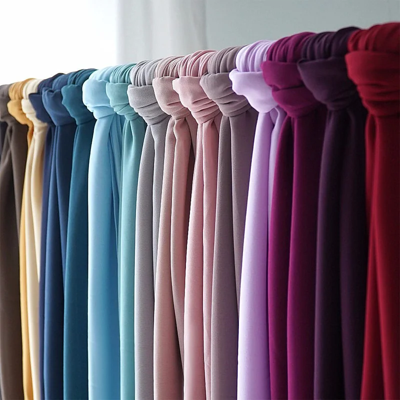 Шифоновые этнические шарфы на заказ однотонный шарф 180*70 см фата хиджаб для мусульманских