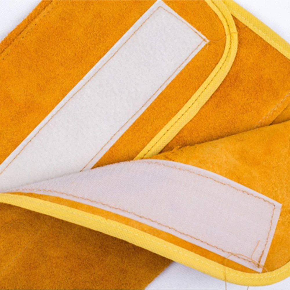 Welding Spats Flame Heat Abrasion Resistant Cowhide Split Leather Working Welding Leg Guard Welding Foot Cover