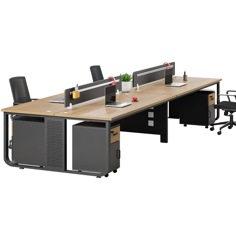 High quality office furniture Multi-person office desk workstation Steel leg desk workstation shaped desk
