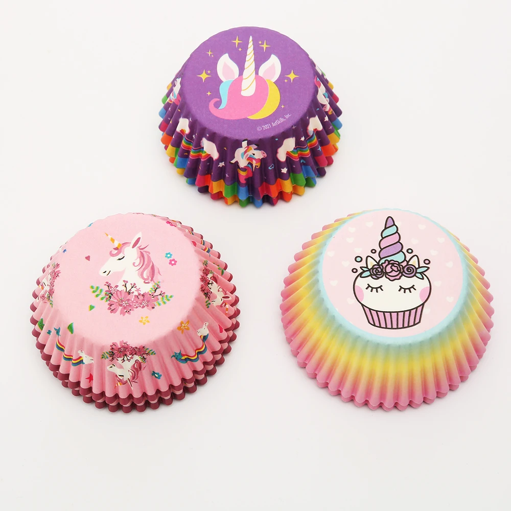 flat size dia11cm Moulds Round Grease Proof unicorn Paper Baking Cupcake liners