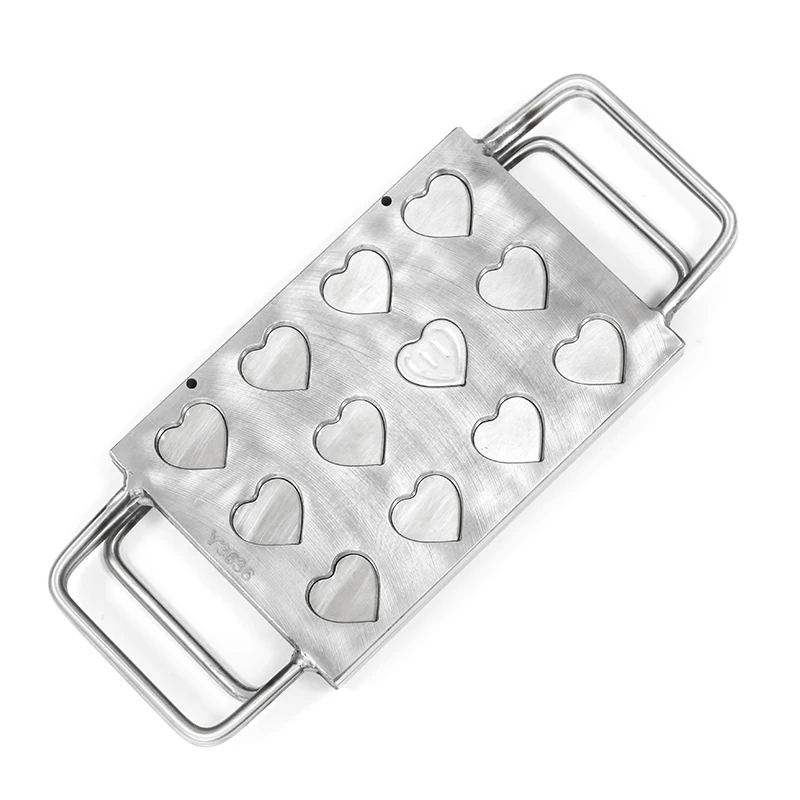 12 Cavities Custom Aluminum Diy Powder Press Mold Heart Shape Mould Eyeshadow Powder Filling
