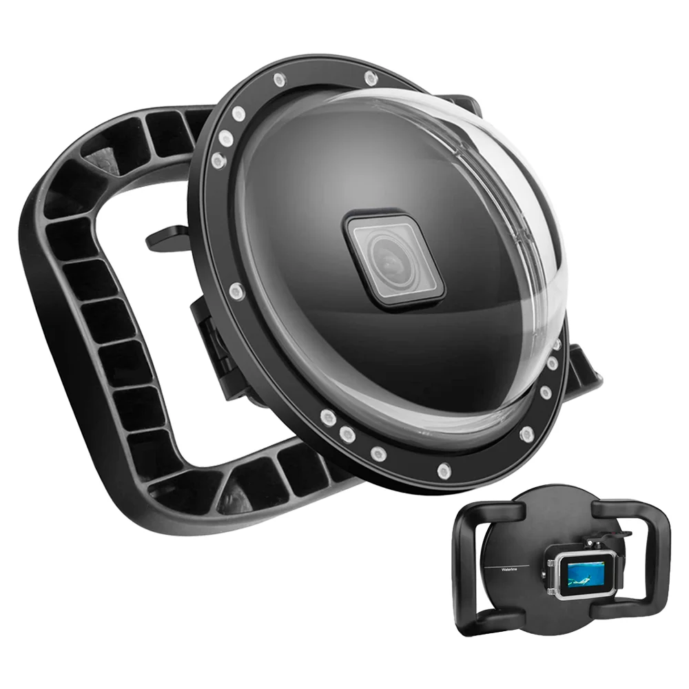 go pro action camera dome port lens waterproof housing case underwater diving photography cover