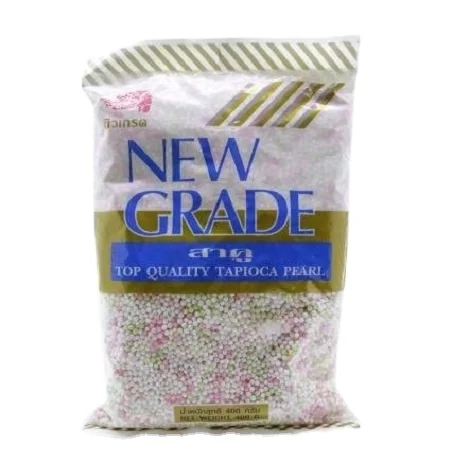 BEST SELLER New Grade Tapioca Pearl (Mixed) For Cooking Milk Tea Bubble Topping Ingredients Boba Powder 400g From Thailand