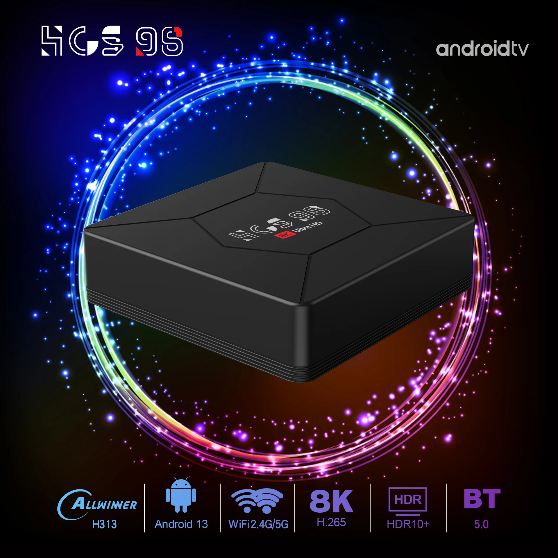 2024 New! High quality TV Box Android HCS98 mini 5G WIFI set-top box android 8k smart bluetooth remote control android tv box
