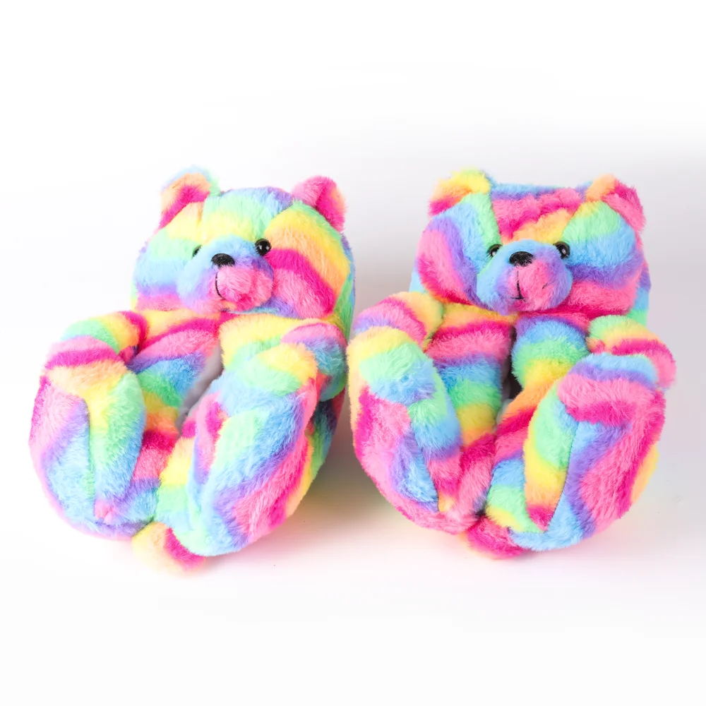 Teddy bear slippers Stylish fuzzy teddy Plush New Style Slippers House Teddy Bear Slippers for Women Girls