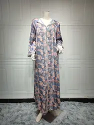 Y AB299 2023 traditional muslim clothing Summer new pattern Arab Middle East robe twist colorful crystals dress