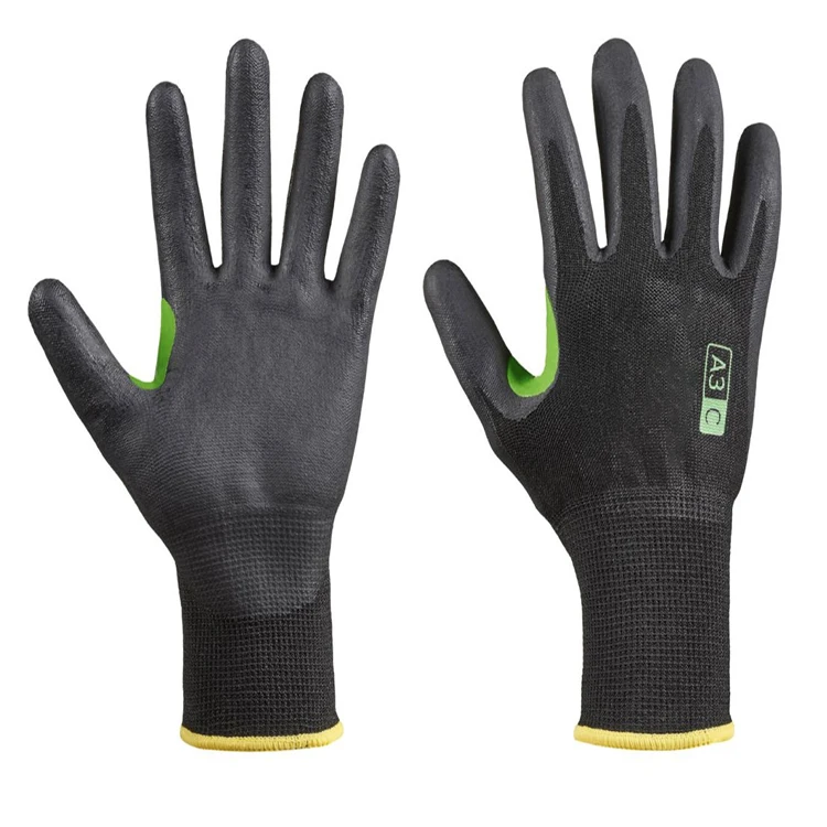 anti cut resistance Level 5 UHMWPE Knitted Nitrile Palm Oil Resistance Gloves Cut Resistant
