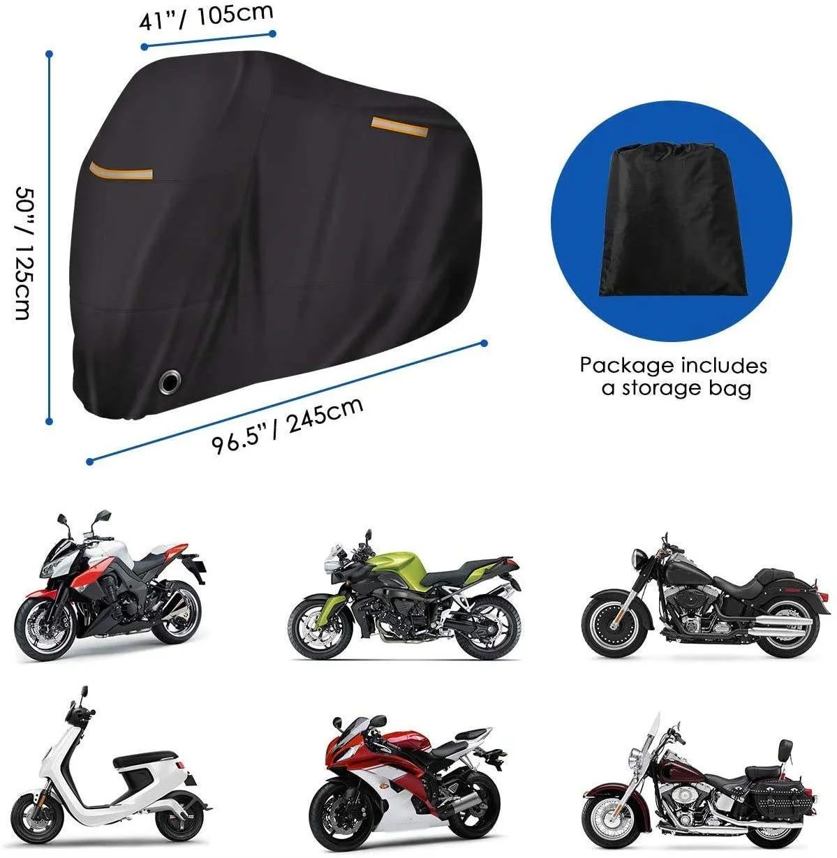 Waterproof and UV Durable Motorcycle Grip Cover cape for Outdoor With 300D Heavy Duty Fabric