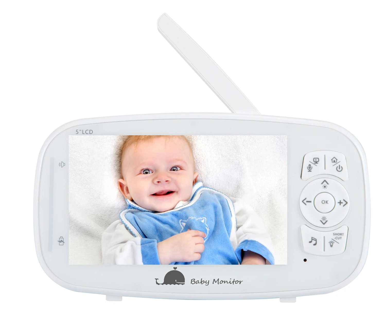 5 inches LCD display baby monitor 1080 Pixels camera audio and video monitoring for baby