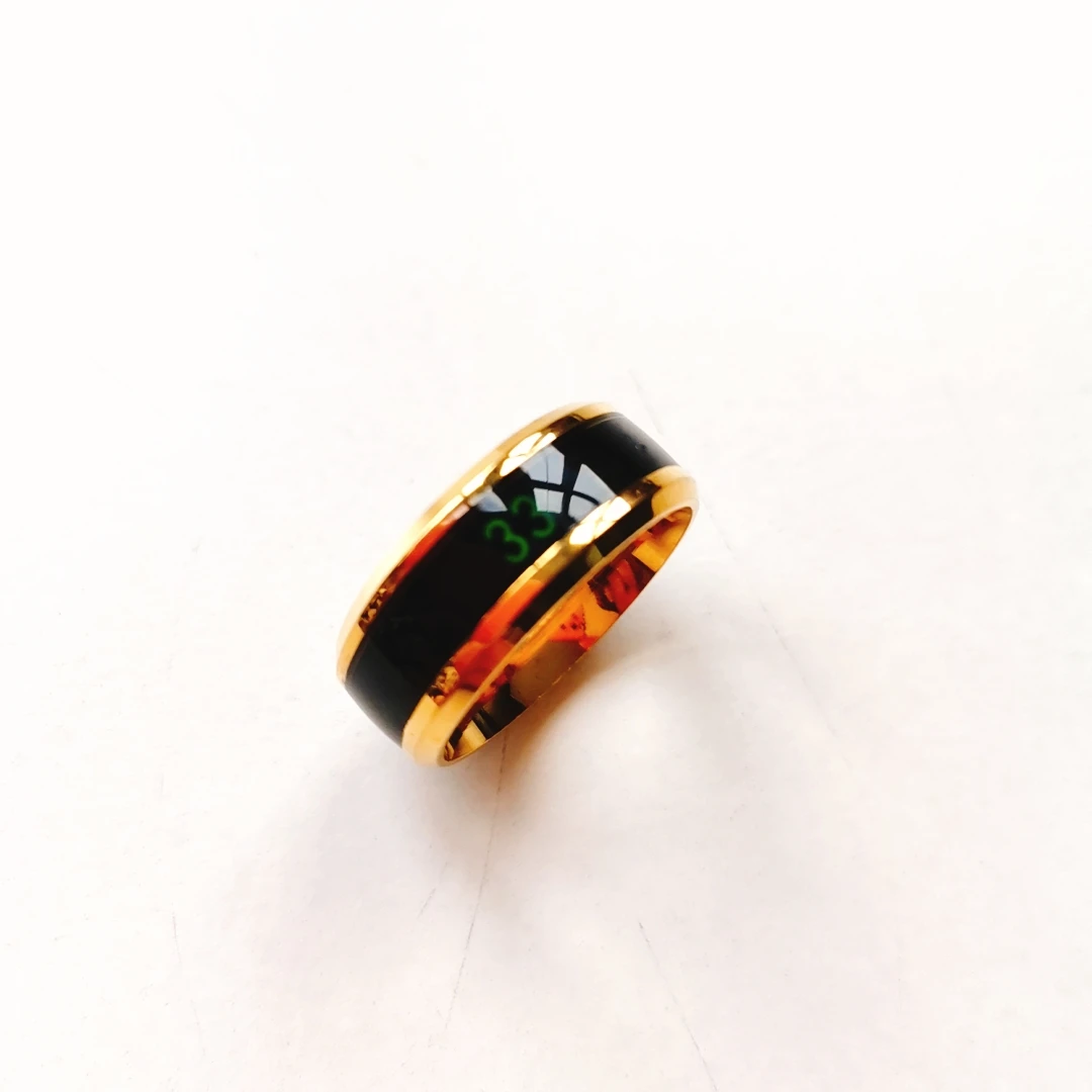 Romantic Meaningful Gifts Stainless Steel Temperature Measuring Ring for Lovers