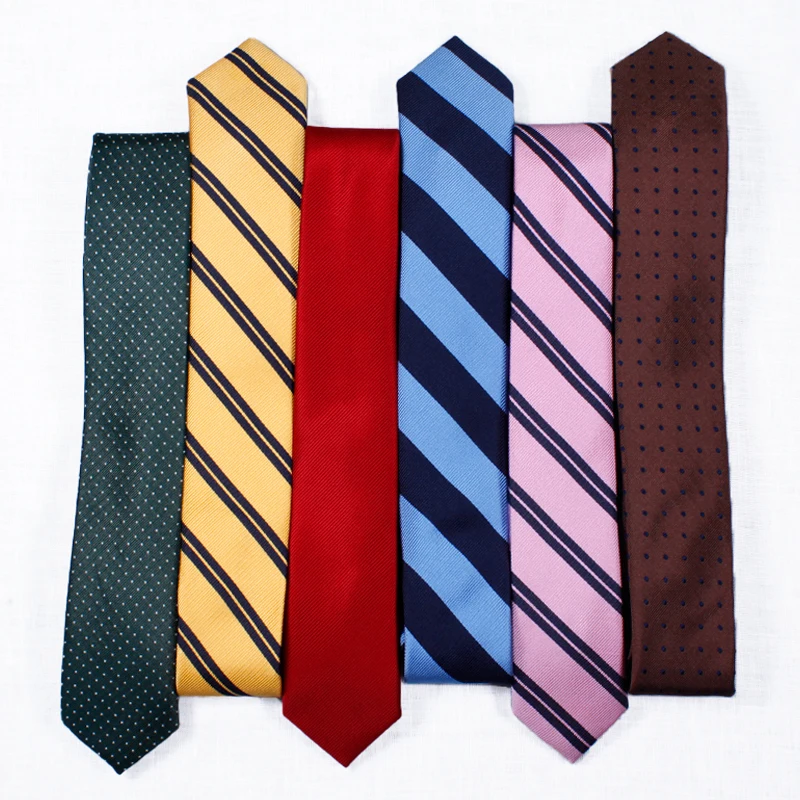 Шелковый жаккардовый мужской галстук в полоску и горошек Мужской тканый узкий деловой для вечеринки шелковые галстуки на