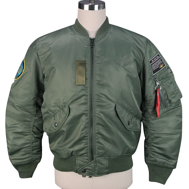 New Style  Mens Flight Jacket Bomber Jacket Nylon Shell Black\navy\army Green Stock & Custom Made for Winter Printed