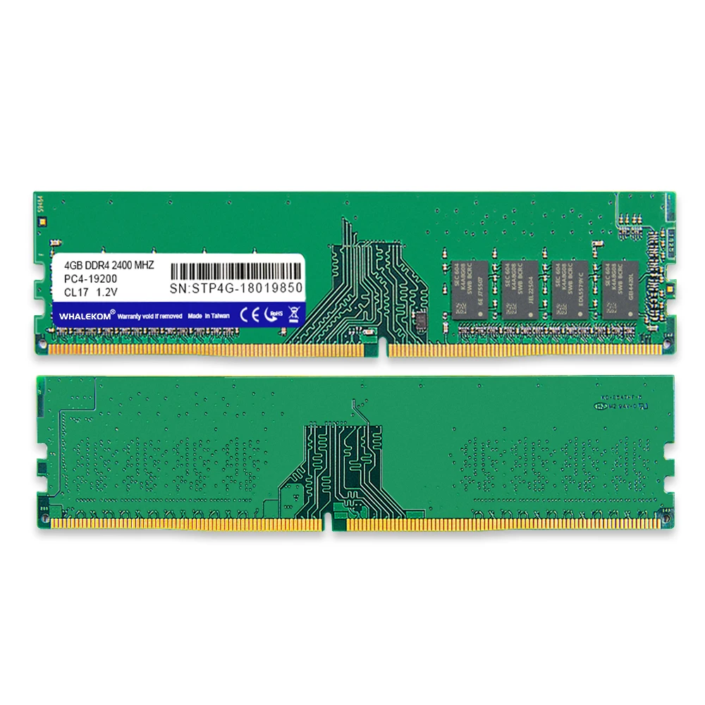  Гарантия WHALEKOM 3 года производства ОЗУ 288Pin 1 2 в CL17 2400 МГц DDR4 4 ГБ для настольного