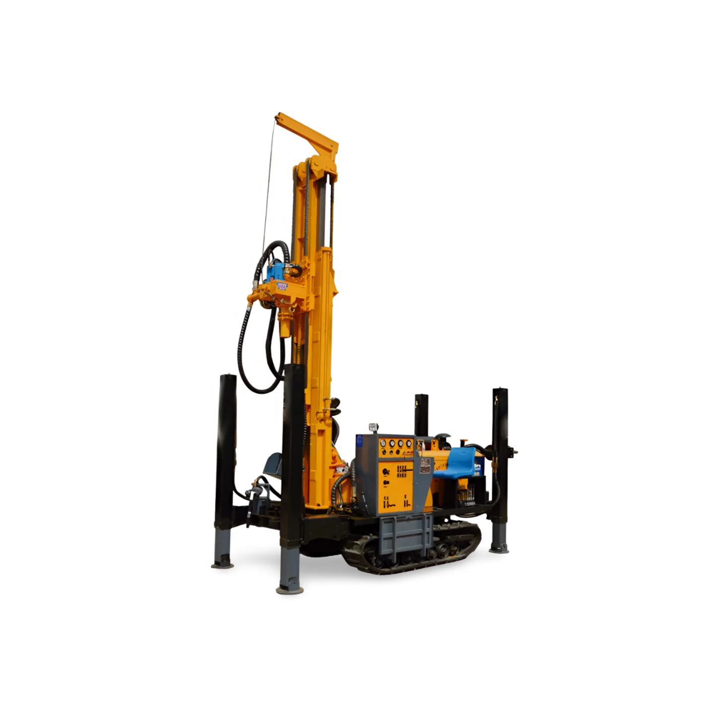 Machine for 200m Drilling Water Well Drilling Rig Drill Pipe with Twin Cylinder  Air Cooled Engine