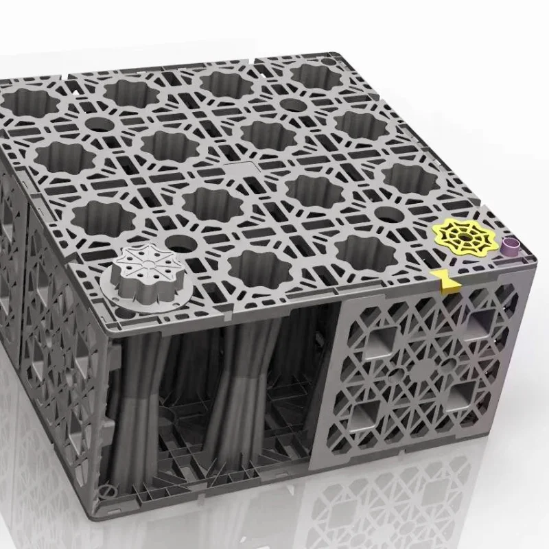 Rainwater management modular attenuation tank for football tennis field and grass land irrigation garden path runoff collection