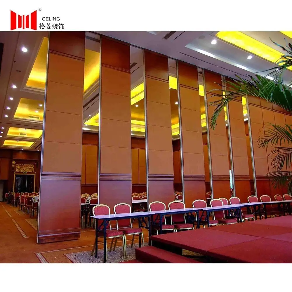 Guangzhou 100mm thk acoustic aluminum frame fabric movable hotel partition wall