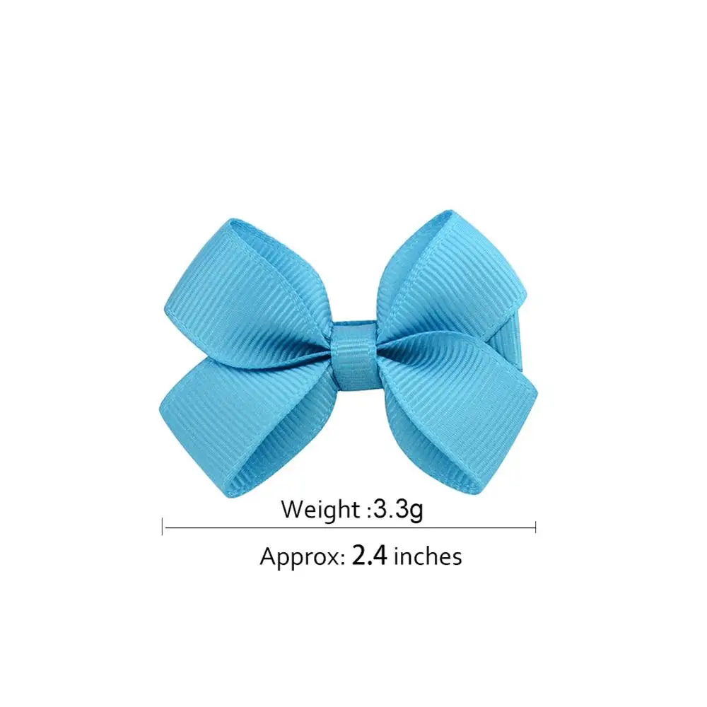 2.4' Soild Ribbon Bow Tie Girls Hairclips Bowknots Wrapped Safe Baby Alligator Clip Children Hairpins Newborn Hair Accessories