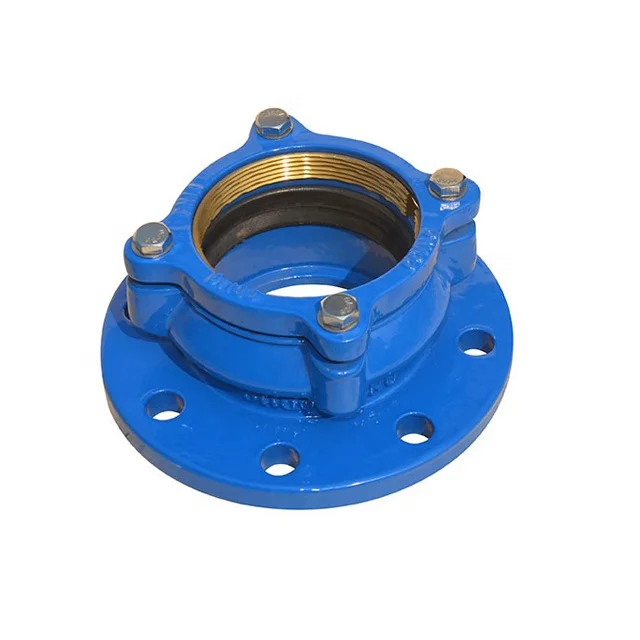 Ductile Iron PN 10/16 Grip DI Restrained Flange Adaptor with Brass Insert for PE Pipe