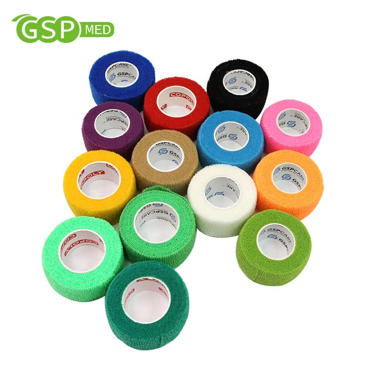 GSPMED Wholesale Custom Logo Printing Medical Supplies Non Woven Easy Tear Self Adhesive Vet Wrap Cohesive Elastic Bandage