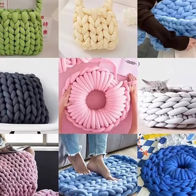 500g/Ball Diy Handmade Slub Yarn Knitted Core filling cotton yarn Baby Crib Enclosure Anti-bump carpet diy cat litter Sofa