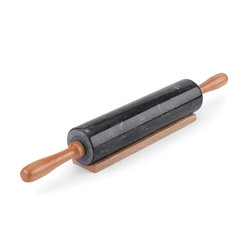 Baking Pastry Pizza Dough Roller Fondant Cookie Pie Crust Pasta Bakery Roller Pin Black Marble Rolling Pin