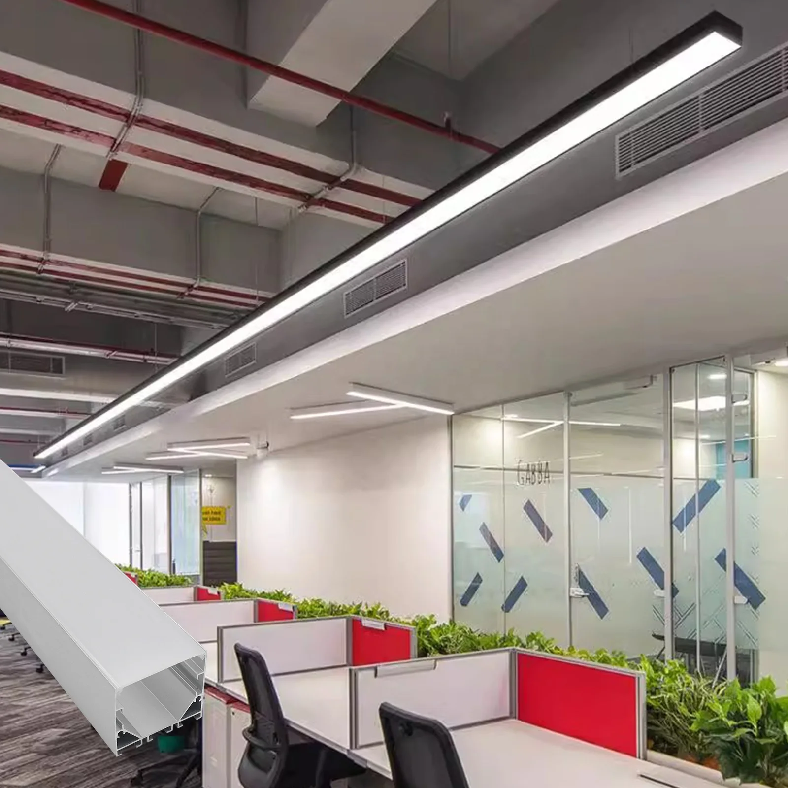 Wholesale 4035 Light Strips Led Aluminum Profiles 40*35mm Office Light Alloy Linear Strip Light