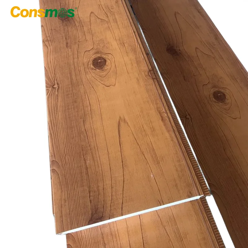 Consmos Lightweight Insulated Sandwich PU Exterior Foam Wall Decoration Panels Roofing Panel