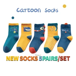 Wholesale Kid New Cartoon Dinosaurs Simple Colored Infant Crew Kids Floor Cotton Sport Winter Baby Tube Socks