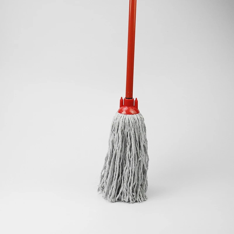 High Quality White Cotton Mop Head Plastic Screw Head Best Water Absorbent Wet Cotton Yarn Strip Mop