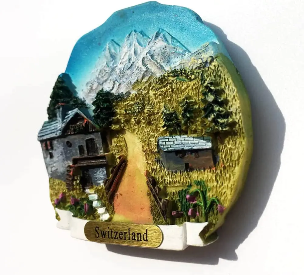 Switzerland Swiss Alpine refrigerator magnet customised birthday gift souvenir 3D kitchen decoration custom fridge magnet