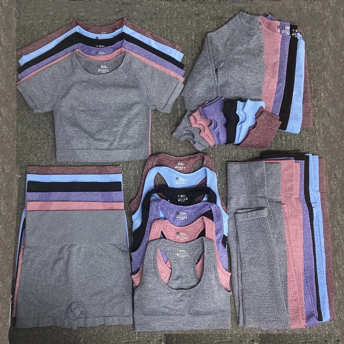 
Custom Logo Women 2021 Fitness Long Sleeve And Leggings Pink Gym Clothing Workout Seamless Yoga Set 