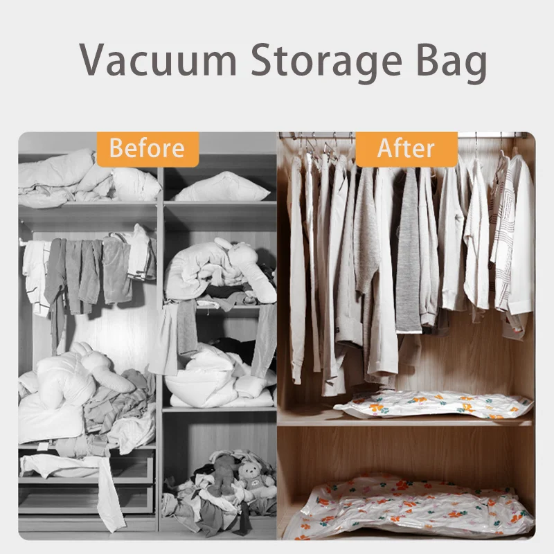 Factory Outlet PET+PE Vacuum Clothes Storage Bag With Hand Pump Space Saver Vacuum Bag For bedsheets and quilt