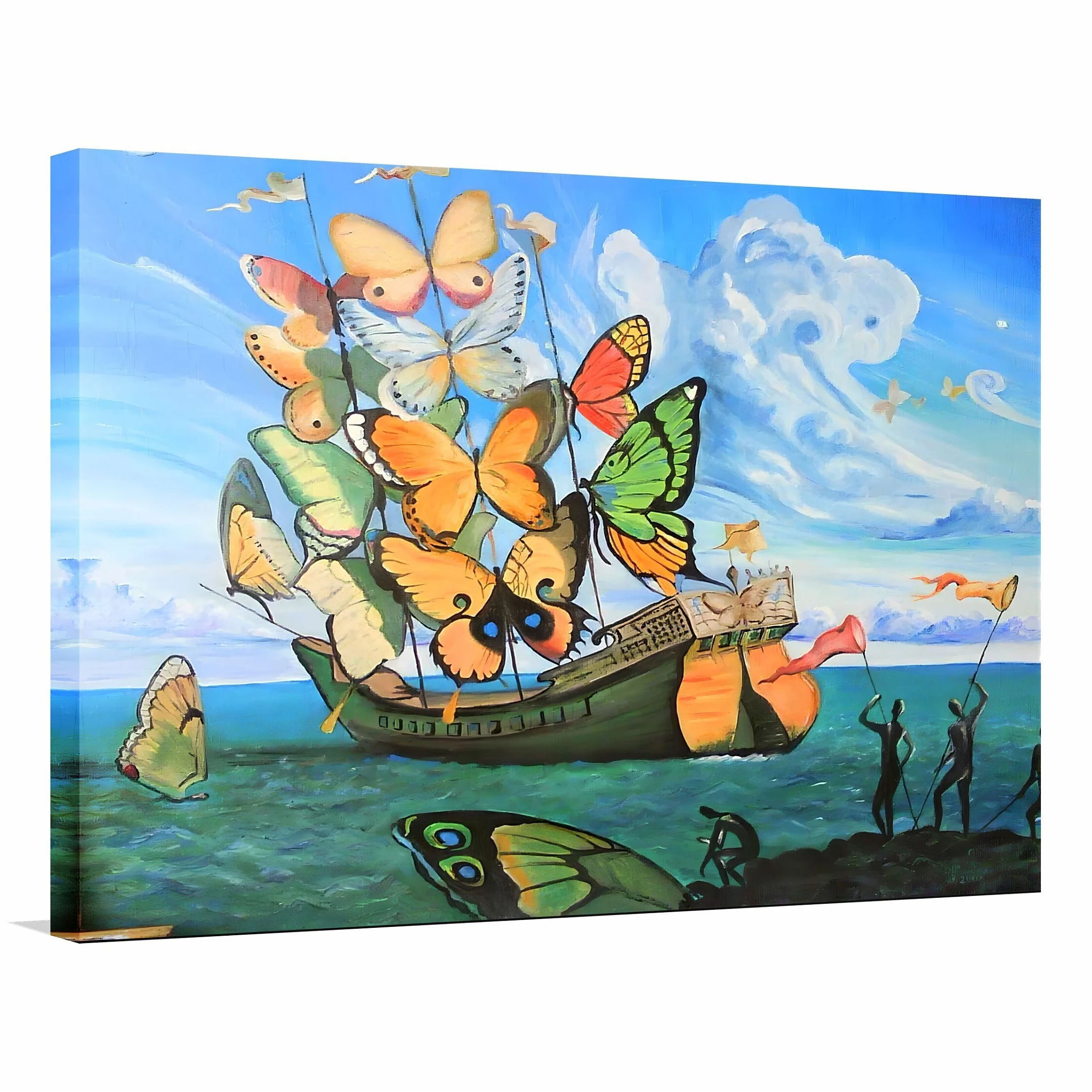 Dali Ship With Butterfly Sails Canvas Art Salvador Dali Print Sea Butterfly Boat Reproduction