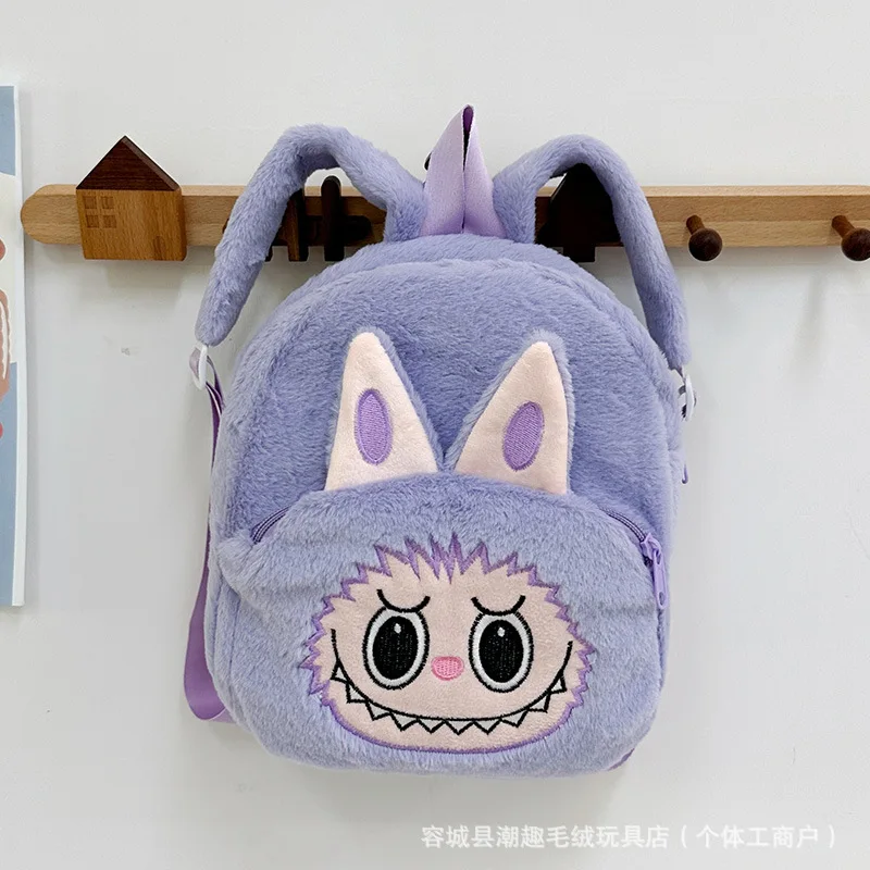Популярный плюшевый рюкзак Labubu Kawaii Аниме монстр мультяшный мягкий Большой Вместительный студенческий подарок детский школьный
